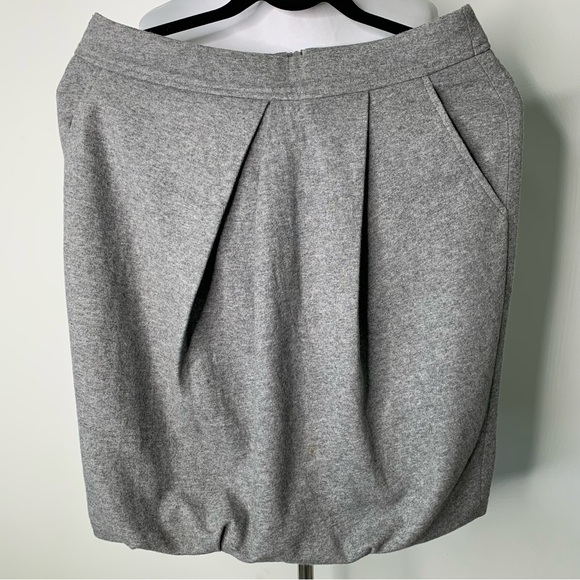 GUNEX For Brunello Cucinelli Women's Grey Pencil Pleated Wool Skirt Size 6 - Picture 1 of 10